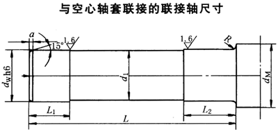 DBY、DCY硬齒面減速機(jī)與空心軸套聯(lián)接的聯(lián)接軸尺寸